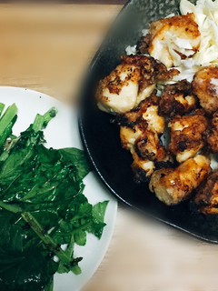 塩麹de唐揚げと大根の葉の炒め物-レシピのメイン写真