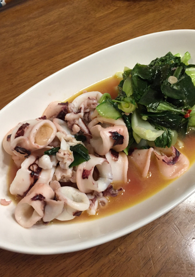 イカと青菜の炒め物-レシピのメイン写真