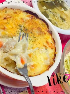 シチューリメイク!簡単スパゲティグラタン-レシピのメイン写真