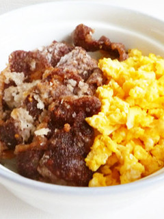 牛肉の天ぷらと玉子そぼろ丼-レシピのメイン写真