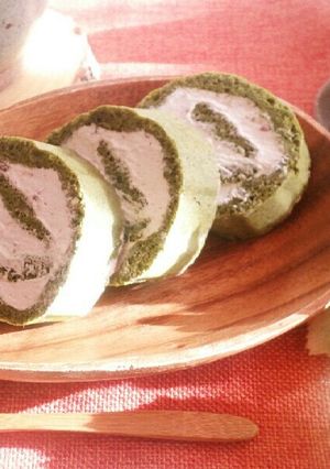 ♪濃厚抹茶のあずきクリームロール♪-レシピのメイン写真