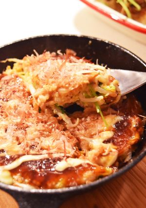もやしと豆苗とサキイカのプチお好み焼き☆-レシピのメイン写真