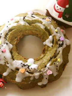 抹茶のクリスマスリース☆パウンドケーキ-レシピのメイン写真