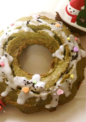 抹茶のクリスマスリース☆パウンドケーキ-レシピのメイン写真