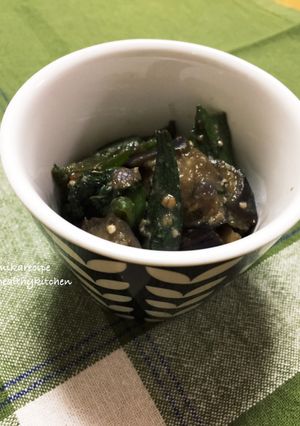茄子とオクラとピーマンのしそ味噌炒め-レシピのメイン写真