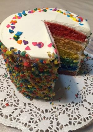 ナッペ苦手でも！レインボーケーキ-レシピのメイン写真