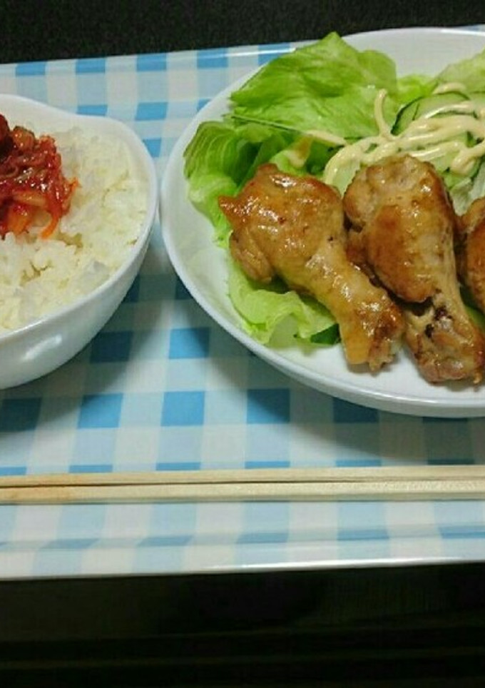 旨い鶏手羽元の照り焼きレタス添え-レシピのメイン写真
