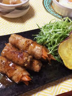 味付け簡単!!焼肉のタレで野菜肉巻き♪♪-レシピのメイン写真