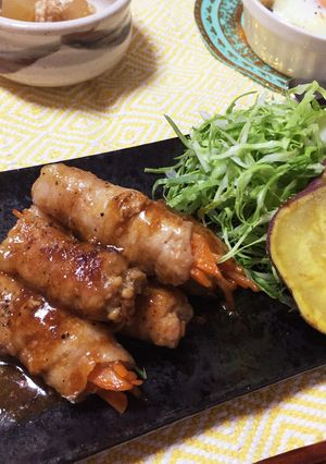 味付け簡単！！焼肉のタレで野菜肉巻き♪♪-レシピのメイン写真