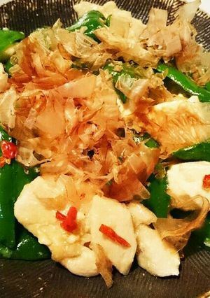 ピーマン.鶏肉.豆腐のピリ辛めんつゆ炒め-レシピのメイン写真