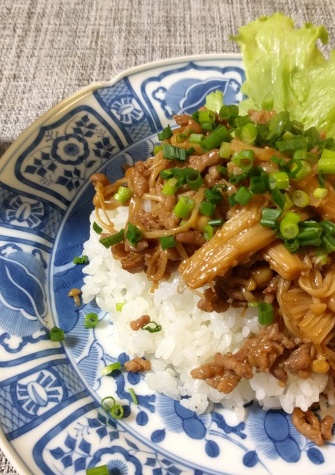 えのきと豚のそぼろ丼-レシピのメイン写真