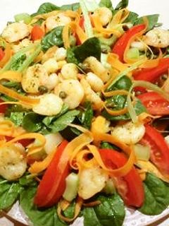 ガーリックシュリンプでクリスマスサラダ-レシピのメイン写真