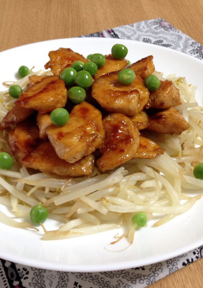 鶏むね肉の照り焼きと、もやし炒め-レシピのメイン写真