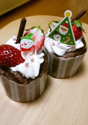 チョコシフォンのクリスマスケーキ!-レシピのメイン写真