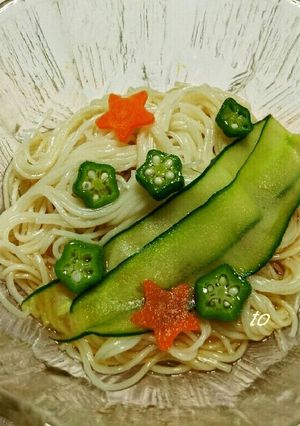 七夕そうめん(ぶっかけ)-レシピのメイン写真