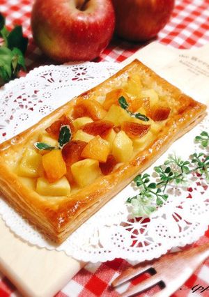 パイシートで林檎と柿のカスタードパイ♪-レシピのメイン写真