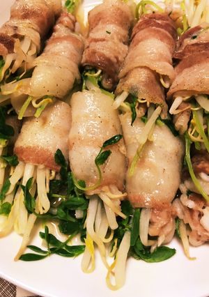 豆苗ともやしの豚バラ巻-レシピのメイン写真