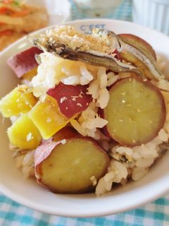 炊飯器で☆いりことさつま芋の炊き込みご飯-レシピのメイン写真