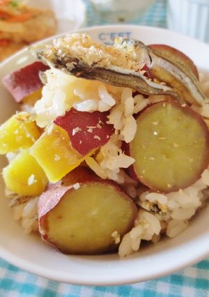炊飯器で☆いりことさつま芋の炊き込みご飯-レシピのメイン写真