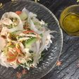 ピーラーサラダ 蒸し鶏と柚子ドレッシング