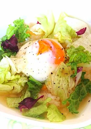 簡単５分☆朝食ランチ夜食に温卵スープ丼♪-レシピのメイン写真