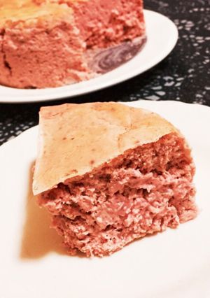 糖質制限◆ふわとろ苺スフレチーズケーキ-レシピのメイン写真
