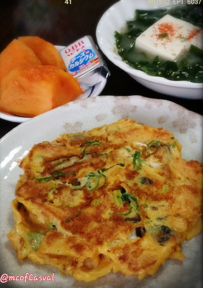 油揚げと椎茸の和風オムレツ-レシピのメイン写真