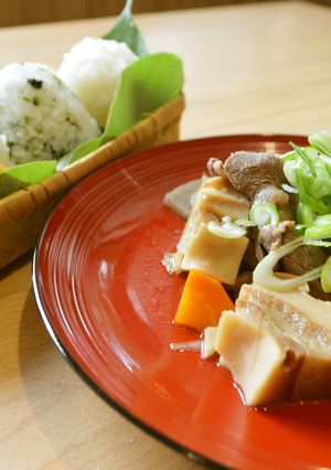 ＃山古志産にいがた和牛　と車麩の煮物-レシピのメイン写真