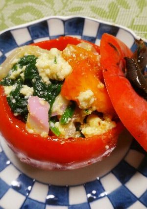 簡単！美味し～♪柿とほうれん草の白和え♥-レシピのメイン写真