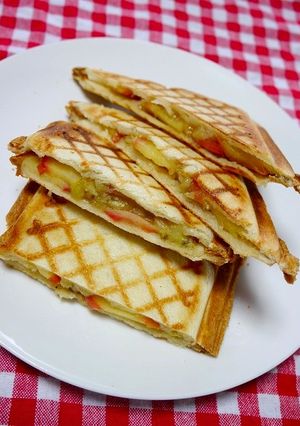 フライドバナナアップルホットサンド-レシピのメイン写真