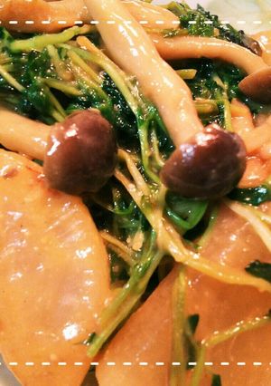 レンジ時短！大根としめじと豆苗のみそ炒め-レシピのメイン写真
