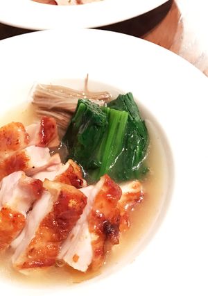 芹と燻製にした鶏モモ肉の白湯餡かけ-レシピのメイン写真