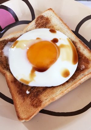 レンジで簡単目玉焼きトースト♡-レシピのメイン写真