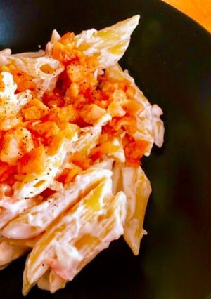男飯！サーモンとクリームチーズのペンネ-レシピのメイン写真