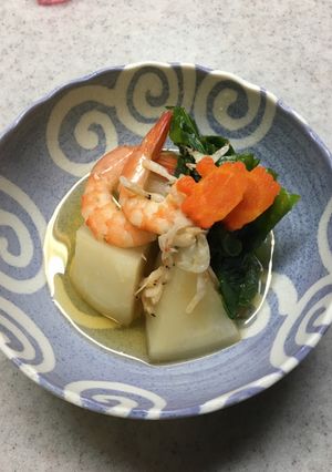 カブと海老の煮物♡-レシピのメイン写真