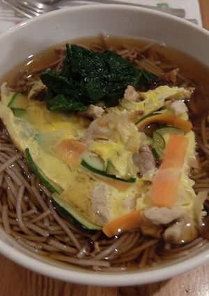 肉野菜卵とじ蕎麦-レシピのメイン写真