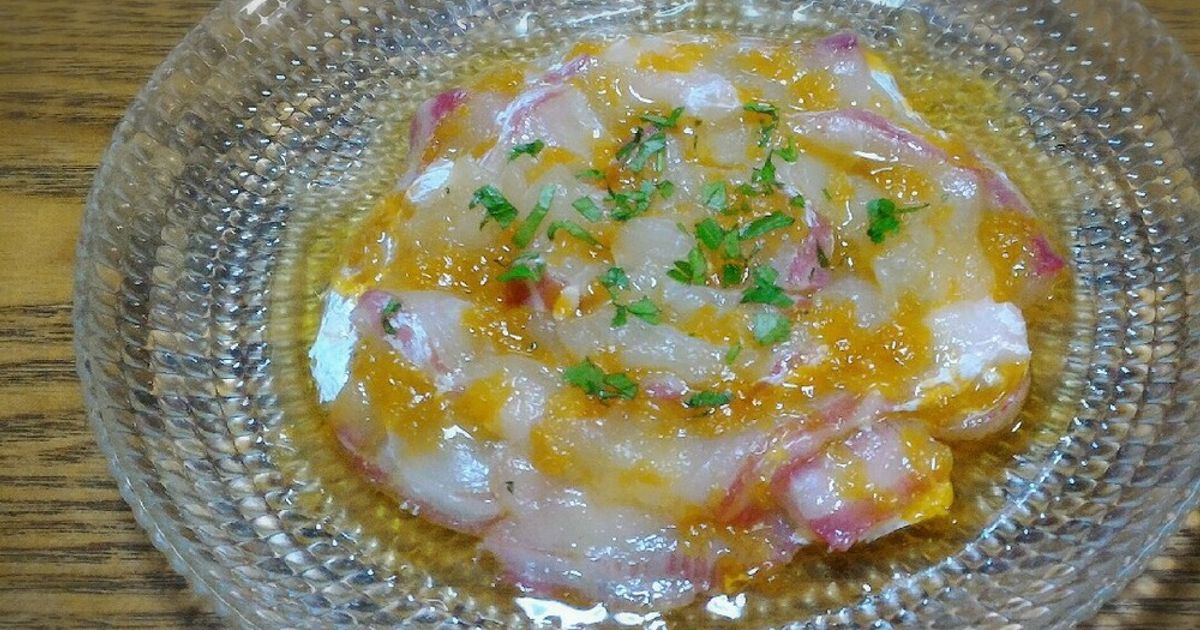 真鯛のカルパッチョ☆温州みかんソース by mot'z☆Lab 【クックパッド