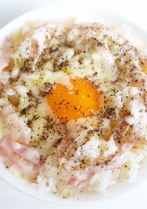 電子レンジで　簡単カルボナーラ丼-レシピのメイン写真