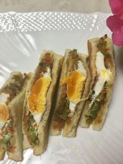 ☆野菜炒めと目玉焼きのトーストサンド☆-レシピのメイン写真
