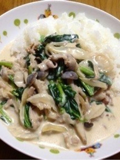ほうれん草と豚肉のクリーム煮♡-レシピのメイン写真
