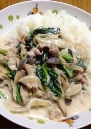 ほうれん草と豚肉のクリーム煮♡-レシピのメイン写真