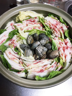 あさりのうまみたっぷり 豚バラ白菜鍋-レシピのメイン写真