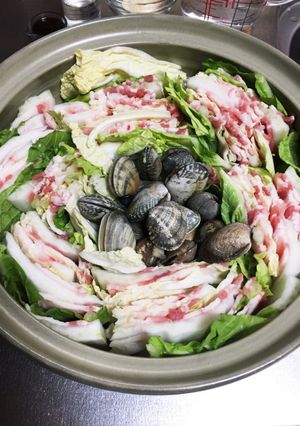 あさりのうまみたっぷり 豚バラ白菜鍋-レシピのメイン写真