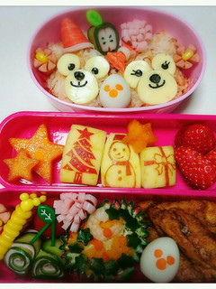 クリスマス☆ダッフィー&シェリーメイ弁当-レシピのメイン写真