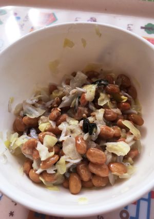 キャベツと納豆の温サラダ〜離乳食後期〜-レシピのメイン写真