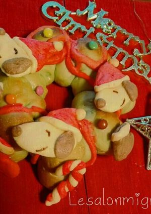 スヌーピーサンタのデコちぎりパン-レシピのメイン写真