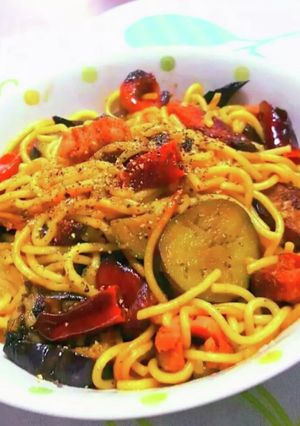 アヒージョで茄子のオイルパスタ-レシピのメイン写真