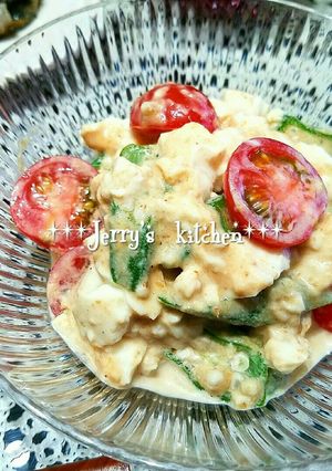 豆腐とオクラの胡麻マヨサラダ♡-レシピのメイン写真