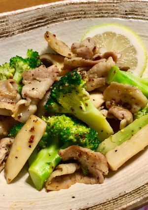 豚ばら肉と野菜の粒マスタード炒め-レシピのメイン写真