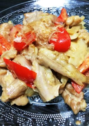 鶏肉せせりと玉ねぎのマヨポン酢炒め-レシピのメイン写真
